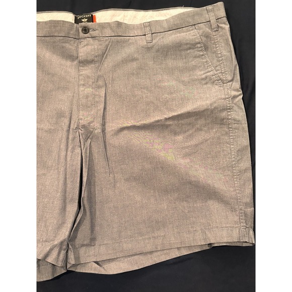 Dockers Mens Supreme Flex Grey Heathered Flat Front Shorts Size 54 Water Less - Picture 10 of 14